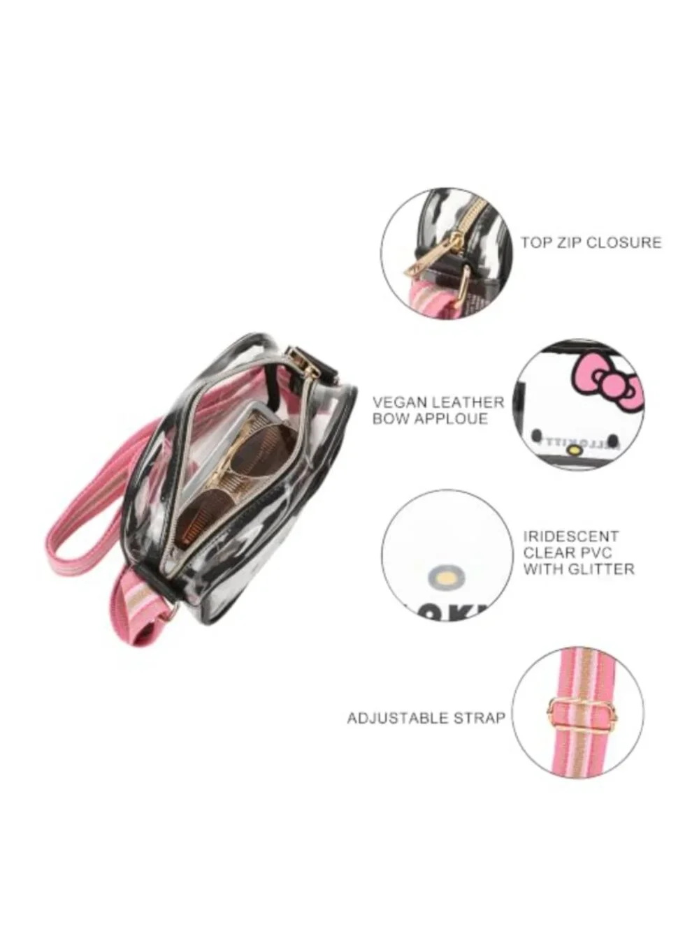 Clear PVC Crossbody Bag with Adjustable Strap